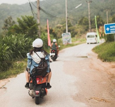 Motorbike rider exploring Sri Lanka with an International Driving Permit